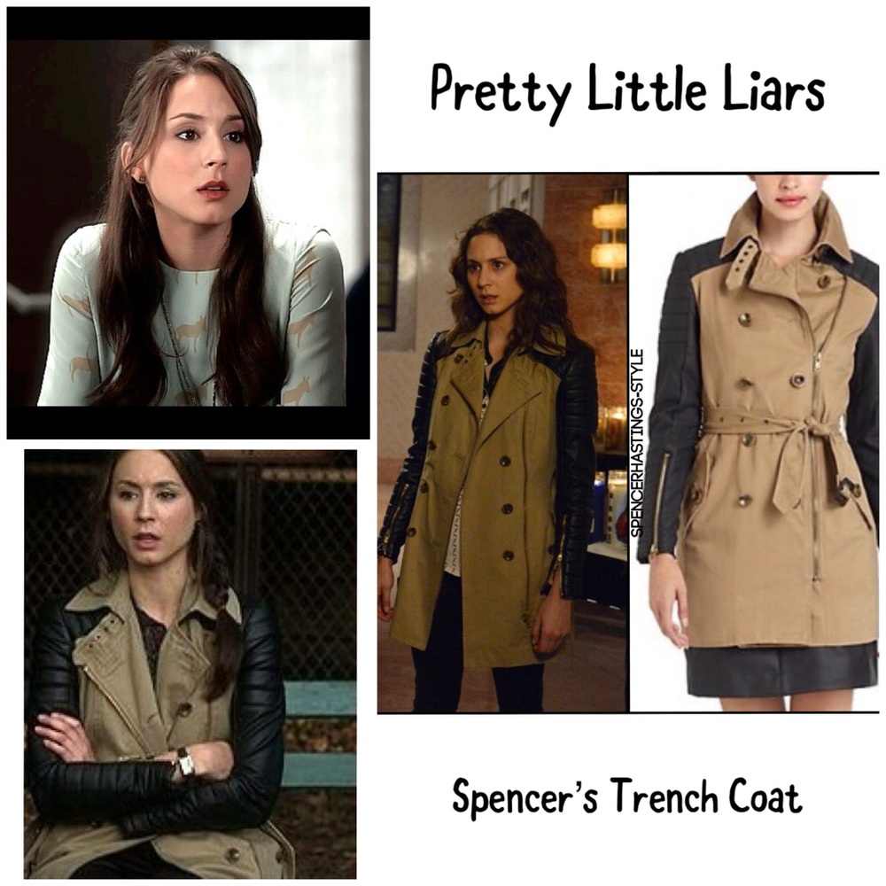 W118 Walter Baker Leather Sleeve Trench Coat